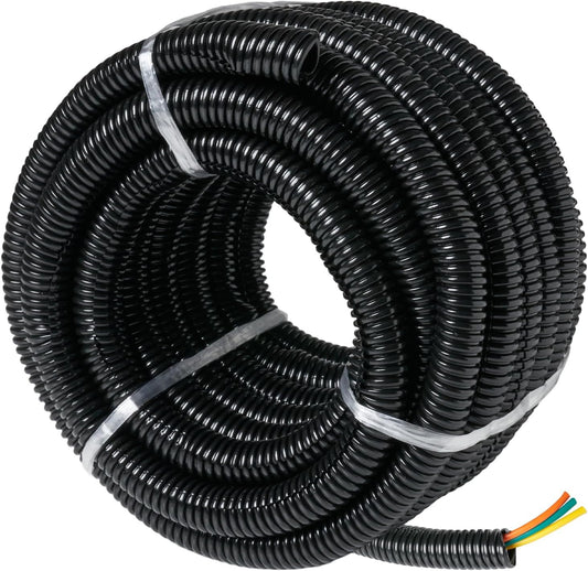1/4 Inch x 100 Ft Split Cable Sleeves for Industrial Electrical Wires - High Temperature Cable Conduit by GS Power Wire Loom
