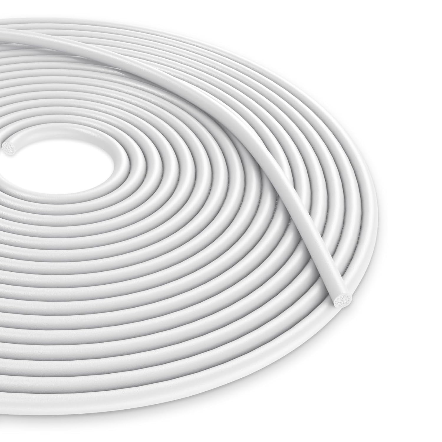 1/4 Inch x 50FT White Rubber Backer Rod for Concrete Expansion Joints - Weather Strip Seal for Gaps and Joints - Concrete Filler - Caulk Saver