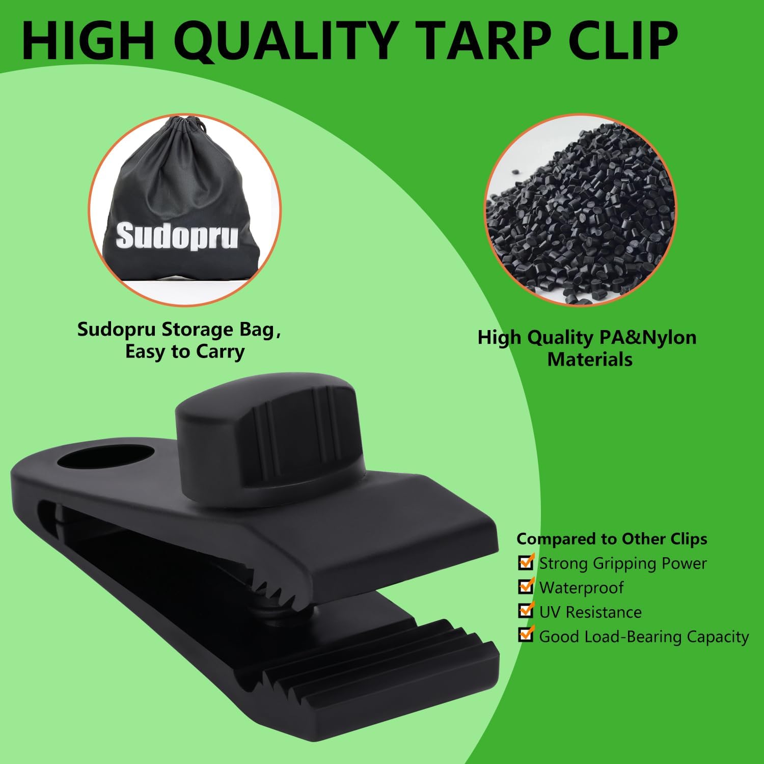 14-Piece Heavy Duty Tarp Clips with Cords - Strong Awning Clamp Fasteners for Tarps, Car Covers, Canvas, and Swimming Pools