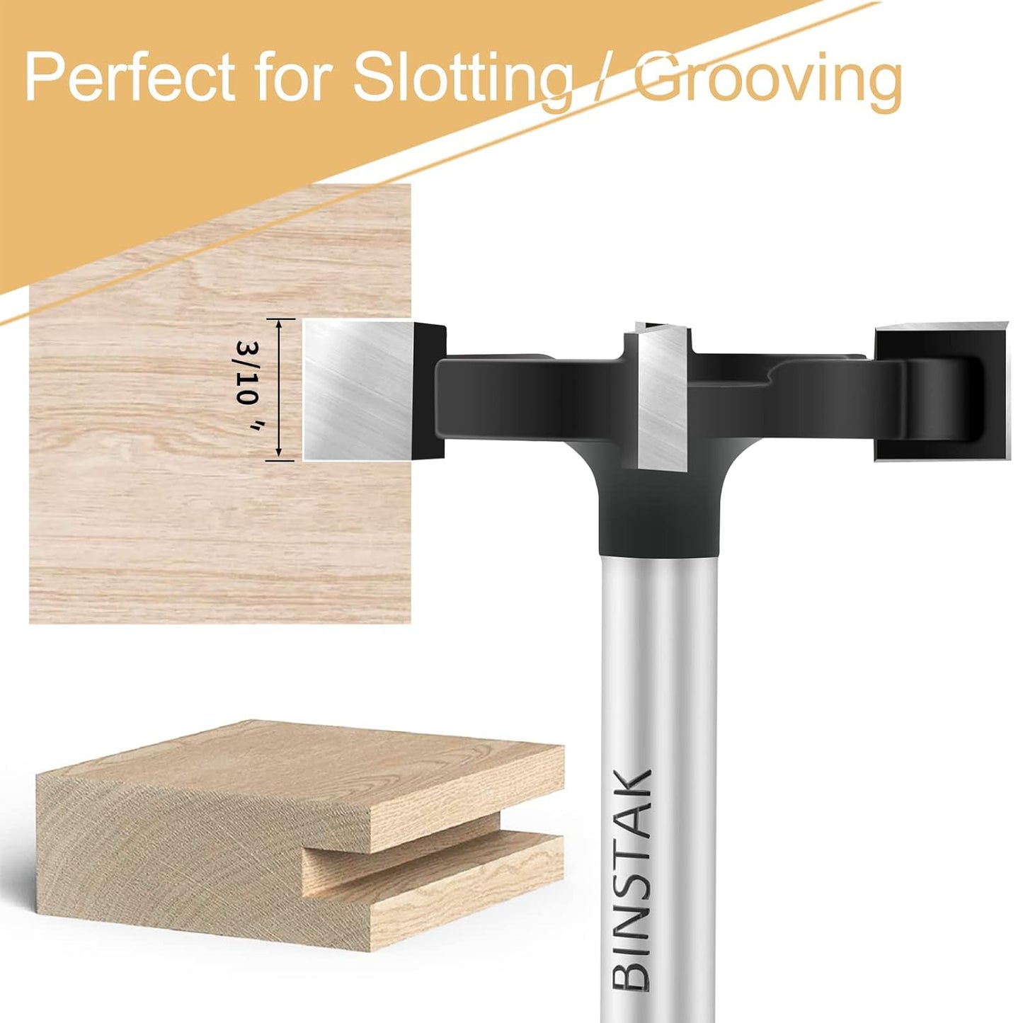 1/4" Shank CNC Spoilboard Surfacing Router Bit - 1-1/2" Cutting Diameter, Carbide-4 Wings - Slab Flattening & Planing Wood Bit