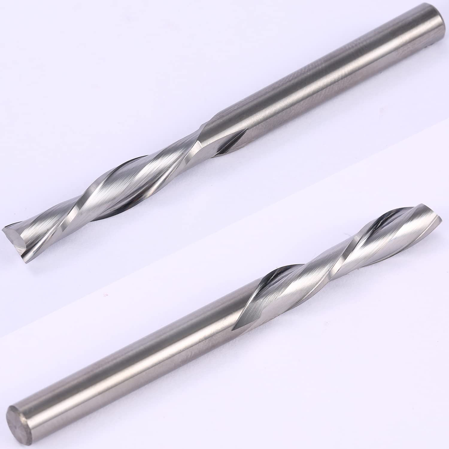 1/4" Shank Down-Cut Spiral Router Bit - 2 Flute CNC End Mill for Wood Carving - 1/4" Diameter x 1-1/4" Length x 3" Long