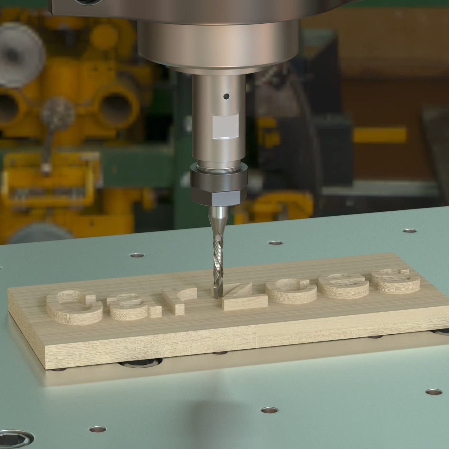 1/4" Shank Down-Cut Spiral Router Bit - 2 Flute CNC End Mill for Wood Carving - 1/4" Diameter x 1-1/4" Length x 3" Long