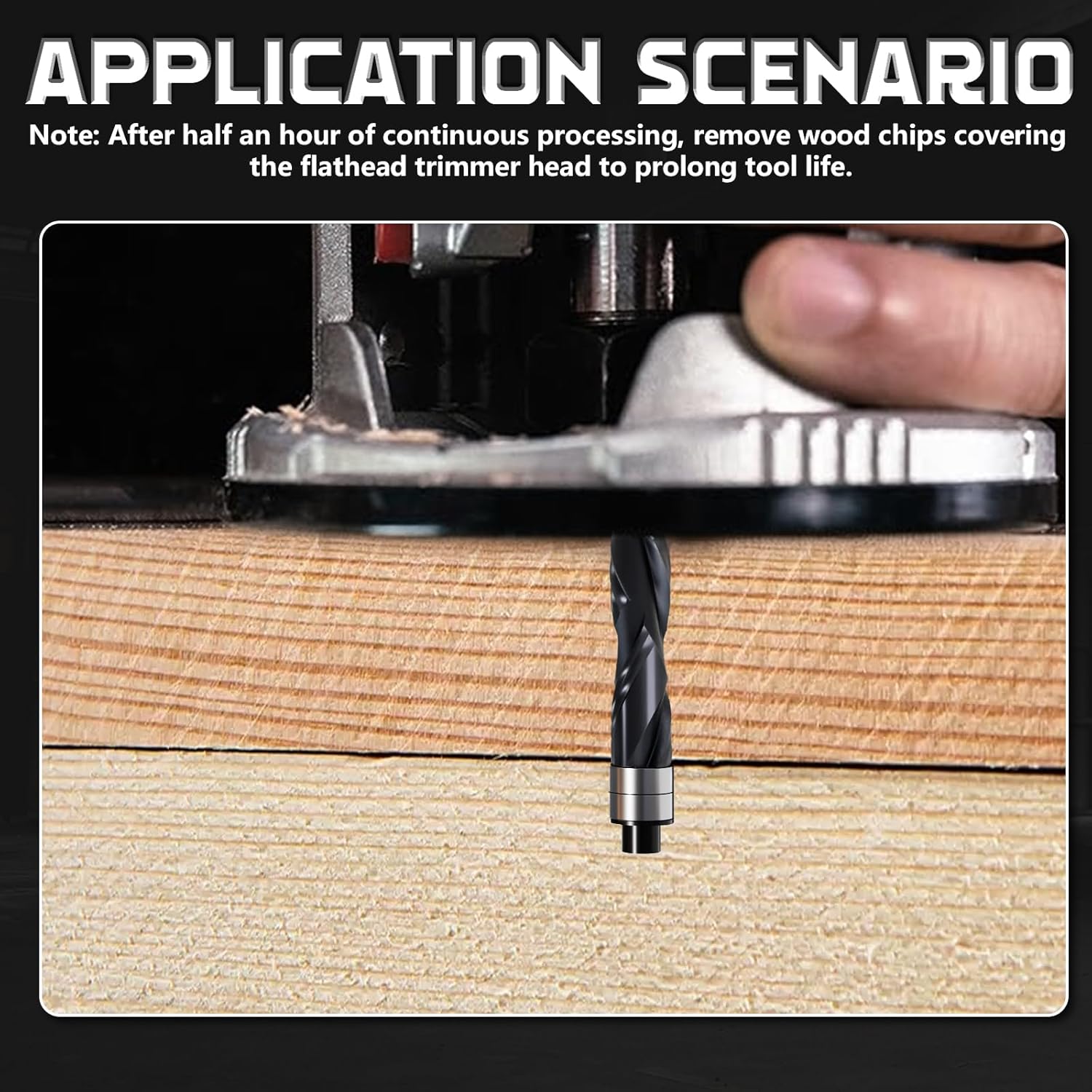 1/4" Shank Up & Down Spiral Flush Trim Router Bit - Double Ball Bearing, 1-1/8" Cutting Length, Extra Long 3" - Carbide Spiral Pattern Router Bit for Woodworking