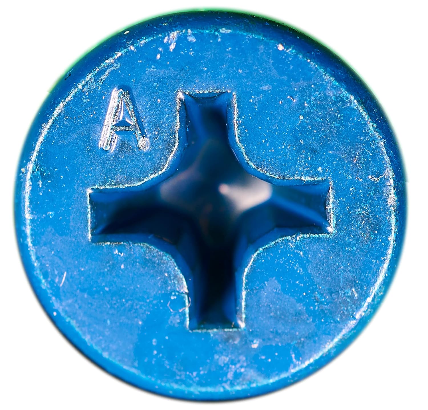 1/4" x 1-3/4" Blue Flat Phillips Concrete Screw Anchor with Drill Bit - 100 Pack - Ideal for Masonry, Block, Brick