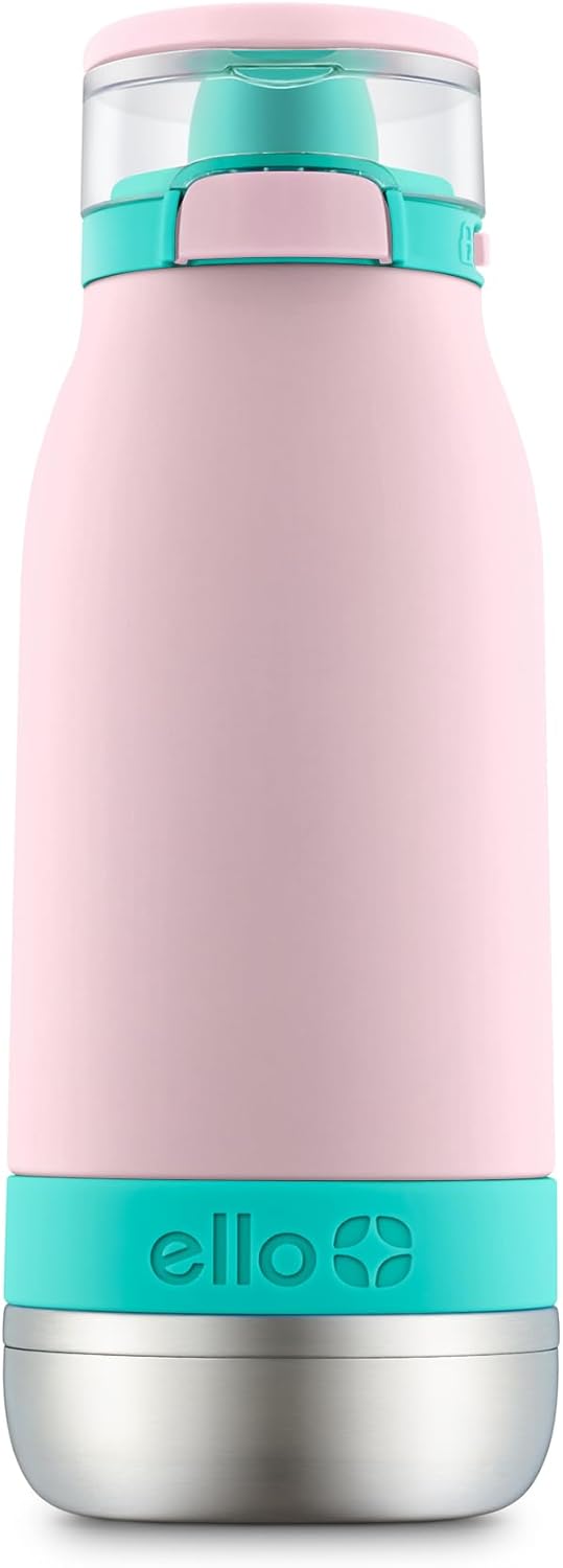 14oz Vacuum Insulated Stainless Steel Kids Water Bottle with Straw, Carrying Handle, and Leak-Proof Lid for School and Outdoor Activities