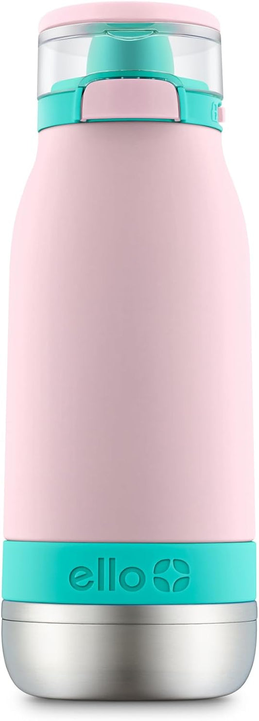 14oz Vacuum Insulated Stainless Steel Kids Water Bottle with Straw, Carrying Handle, and Leak-Proof Lid for School and Outdoor Activities