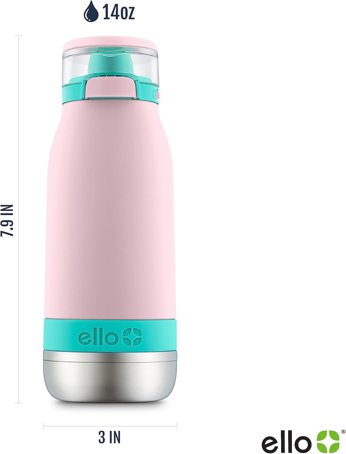 14oz Vacuum Insulated Stainless Steel Kids Water Bottle with Straw, Carrying Handle, and Leak-Proof Lid for School and Outdoor Activities