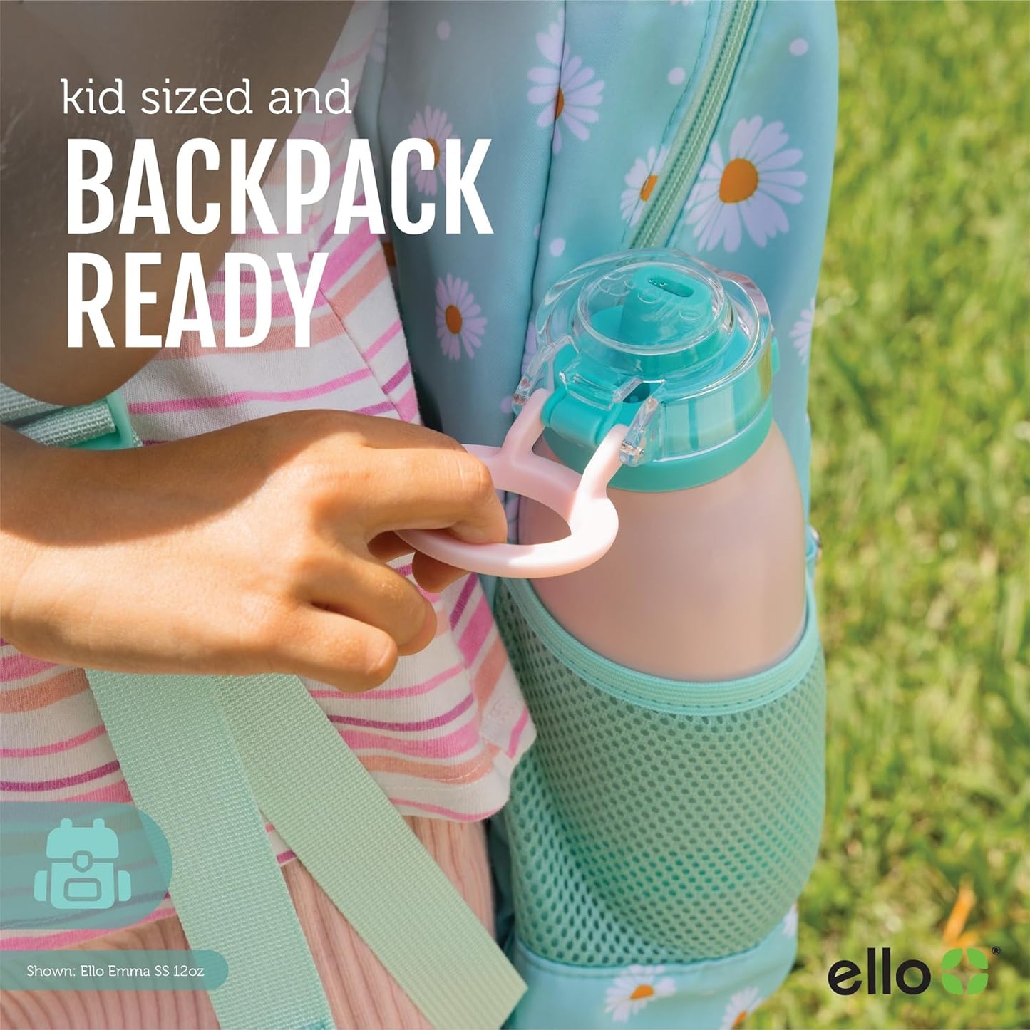 14oz Vacuum Insulated Stainless Steel Kids Water Bottle with Straw, Carrying Handle, and Leak-Proof Lid for School and Outdoor Activities