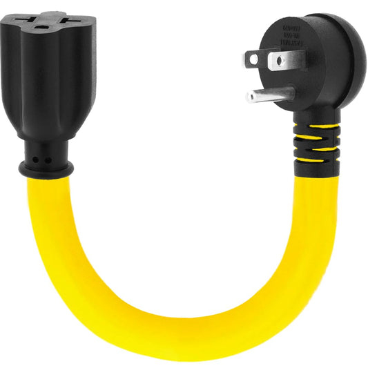 15 Amp Household AC Plug to 20 Amp T Blade Adapter Cable - 4-in-1 Nema5-15P to 5-15R, 5-15P to 5-20R, 5-15P to 6-15R, 5-15P to 6-20R