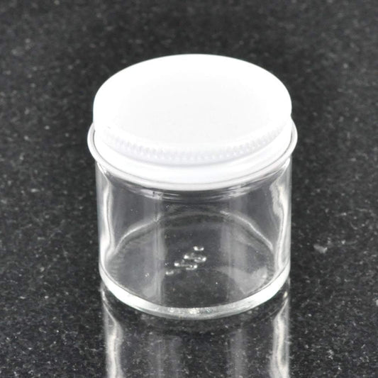 1.5" Glass Jar with White Lid - 1oz Capacity by Paykoc Imports
