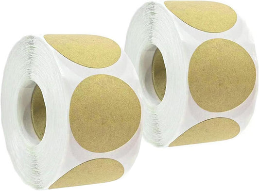 1.5 Inch Round Kraft Blank Labels Stickers - 1000 Self-Adhesive Stickers for Canning Jars, Wedding Favors, Envelopes, and Gift Bags - Perfect for Small Business Packaging