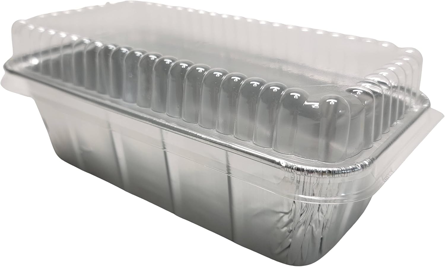 1.5 lb Disposable Aluminum Loaf Pan with Plastic Lid (208 Pack) - Baking/Cooking Pans for Bread, Cake - KitchenDance Foil Pans