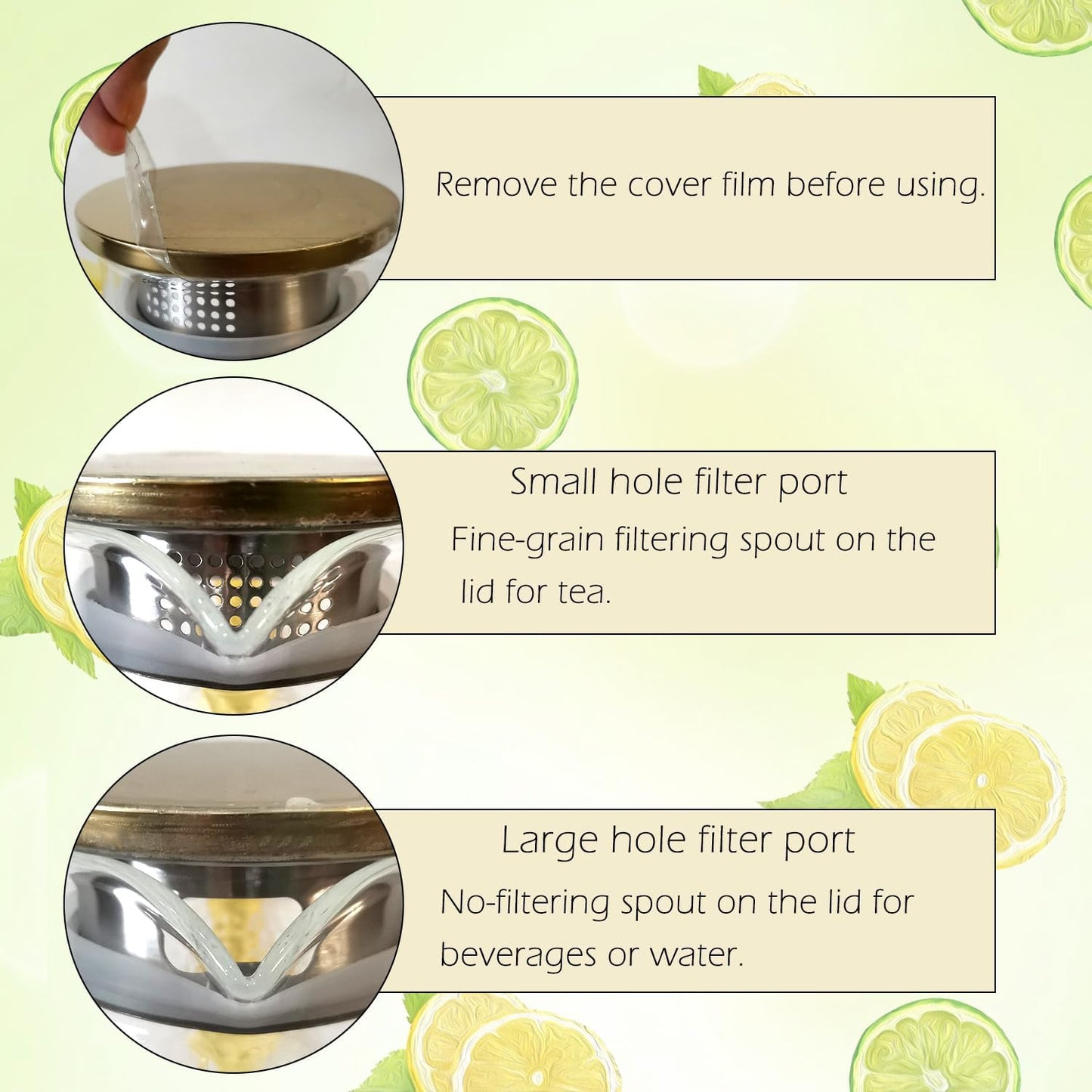 1.5 Liter Glass Water Pitcher with Lid and Handle for Fridge - Ideal for Tea, Lemonade, Juice, Coffee, and Milk