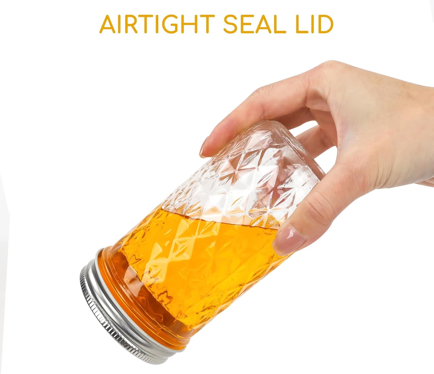 15 Pack 12oz Mason Jars with Silver Metal Lids - Glass Regular Mouth Canning Jars for Honey, Jam, Jelly, Favors, and Storage