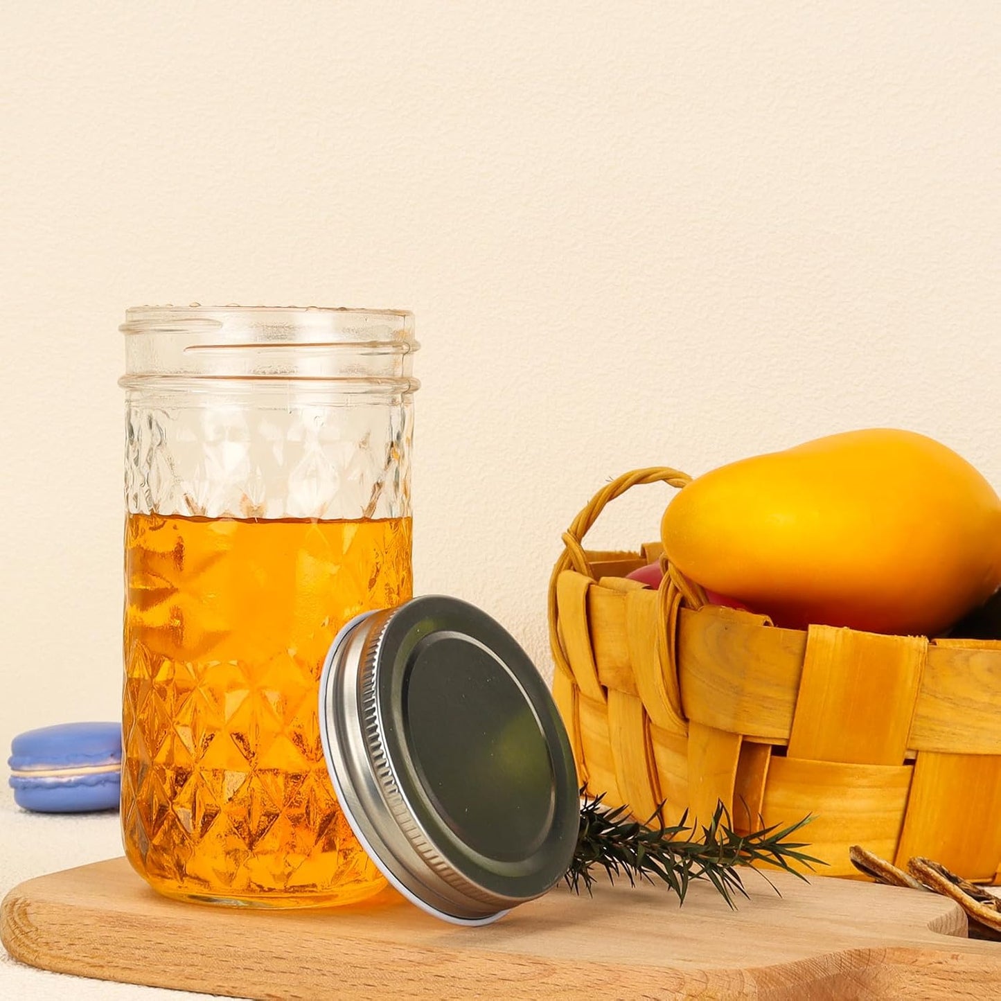 15 Pack 12oz Mason Jars with Silver Metal Lids - Glass Regular Mouth Canning Jars for Honey, Jam, Jelly, Favors, and Storage