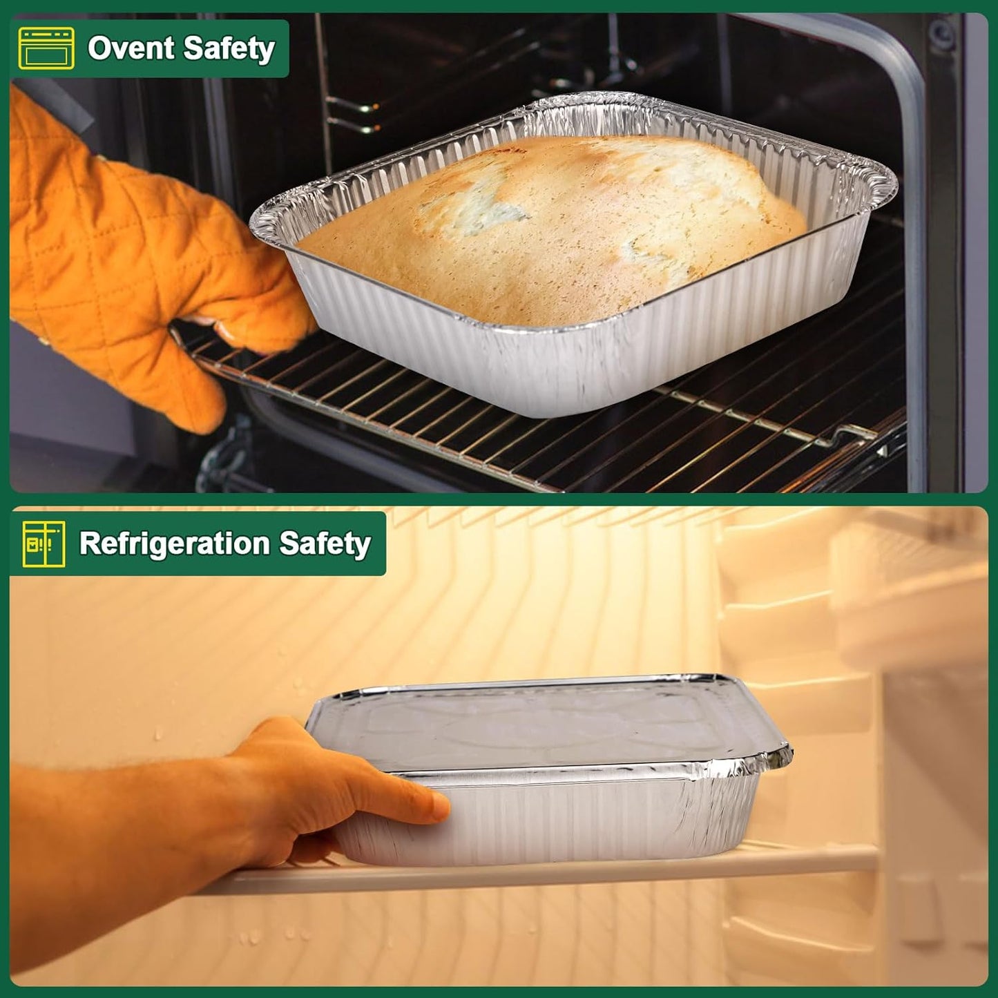 15 Pack Alfolic 8x8 Square Disposable Aluminum Foil Pans with Lids - Perfect for Air Fryer, Oven, and Cooking