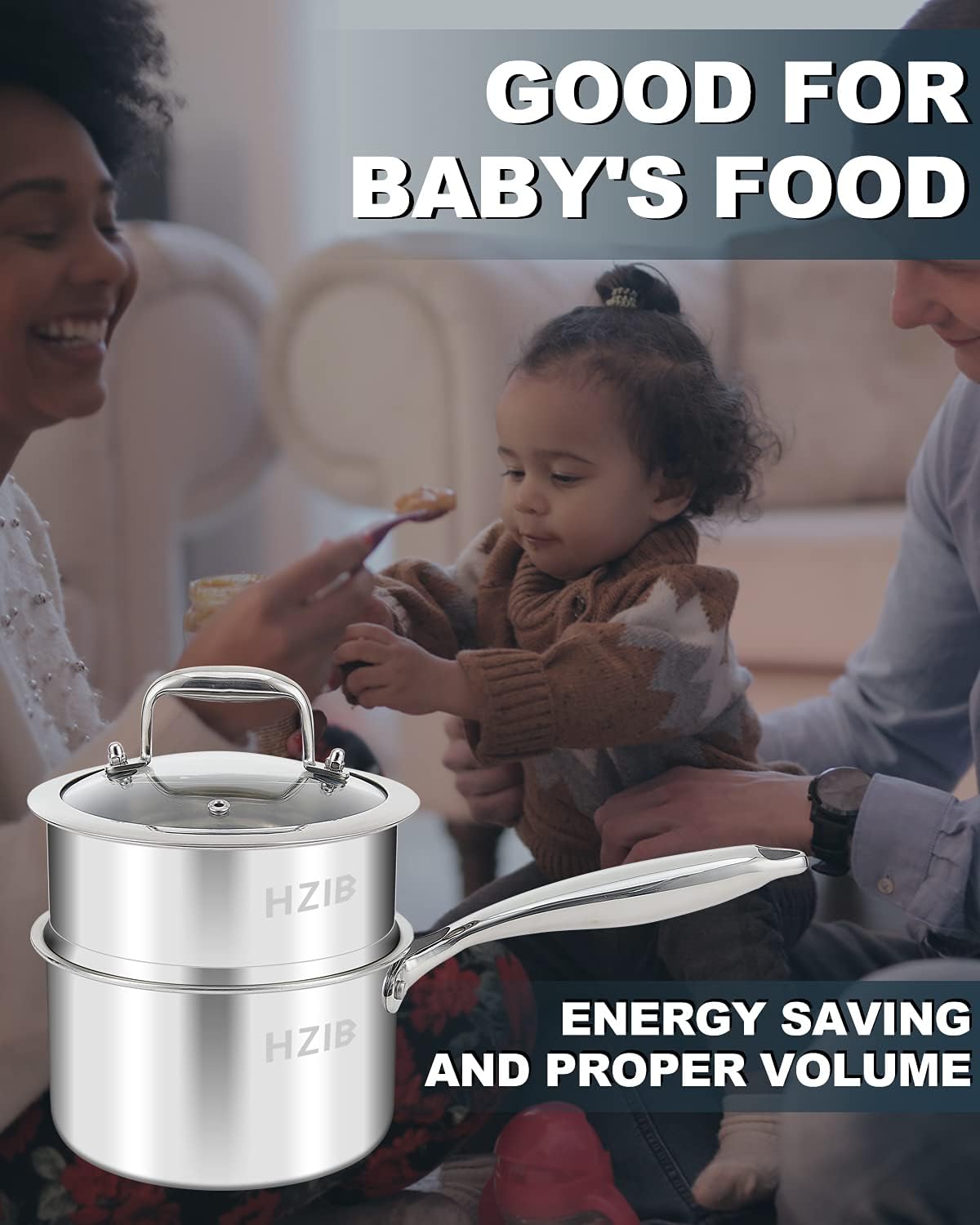 1.5 Quart Stainless Steel Vegetable Steamer Pot with Tri-ply Construction for Induction Stove - Small Pot with Holes Lid for Pasta, Noodles, and Sauce