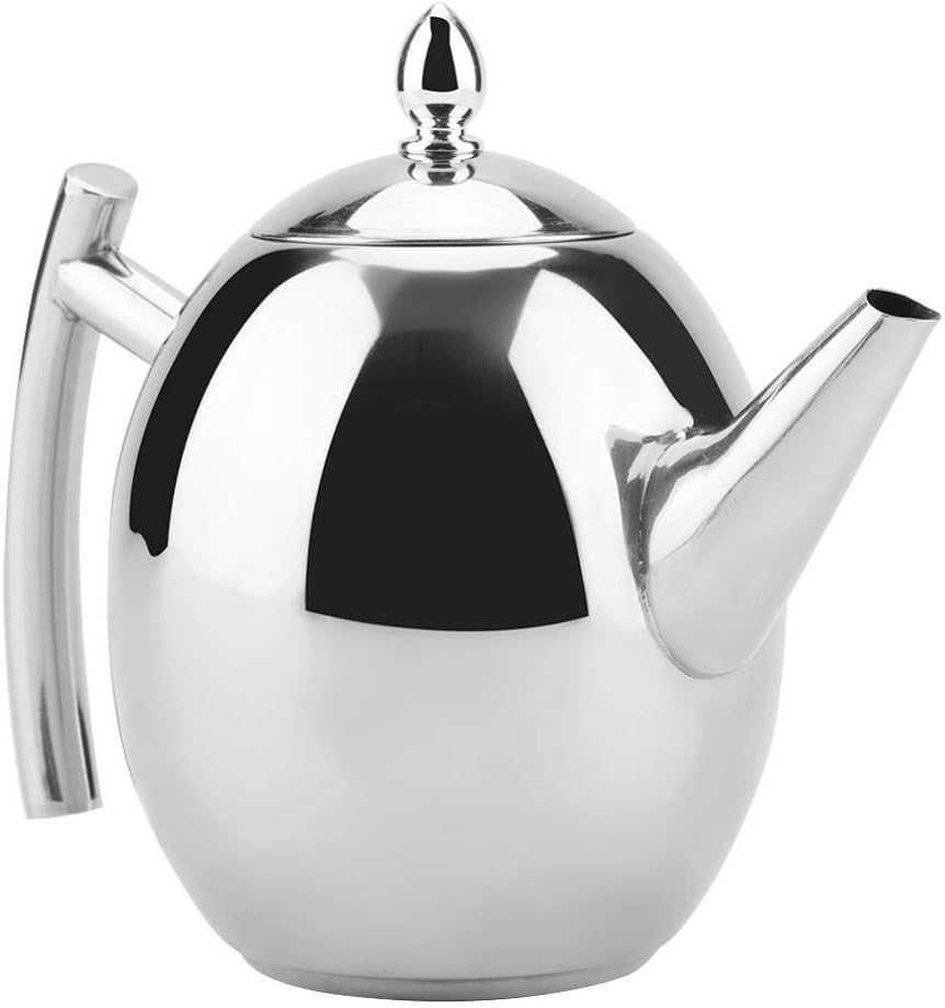 1500ML Stainless Steel Tea Kettle with Removable Mesh Filter - Perfect for Home & Restaurant Use