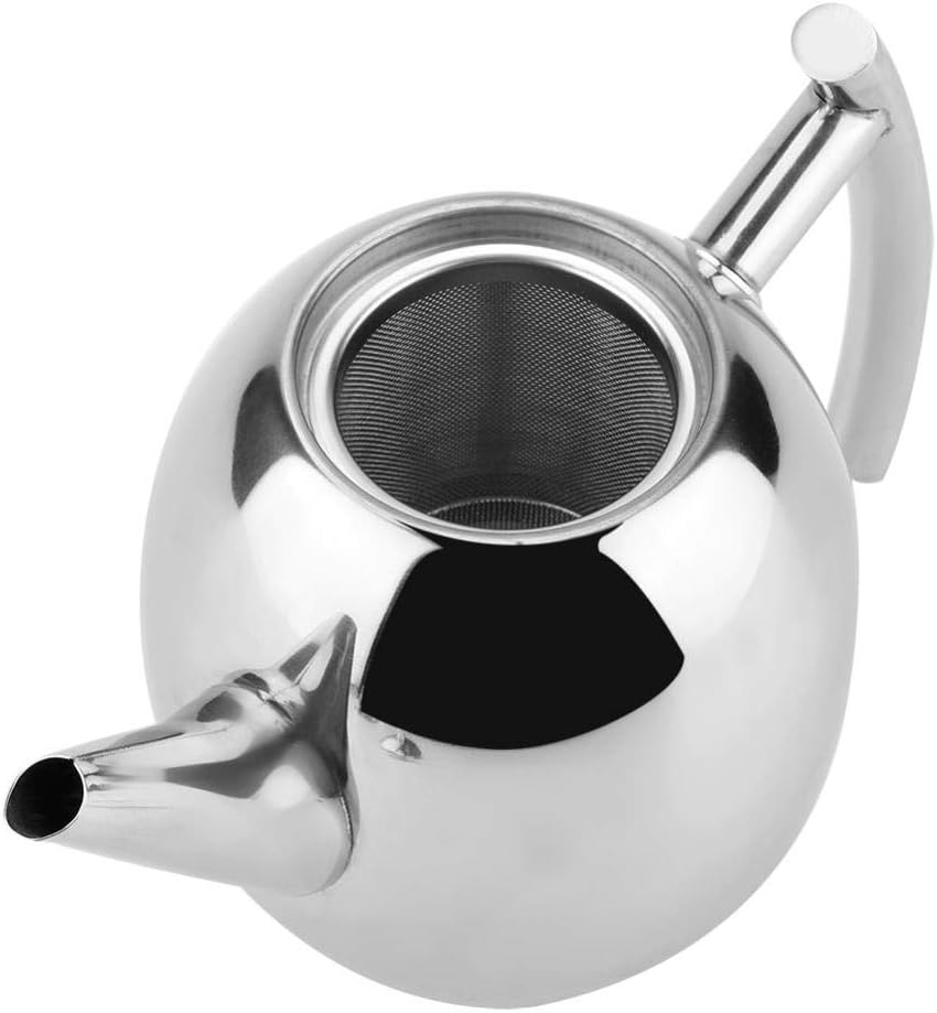 1500ML Stainless Steel Tea Kettle with Removable Mesh Filter - Perfect for Home & Restaurant Use
