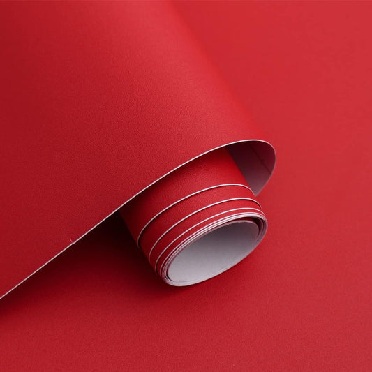 15.7" x 118" Red Peel and Stick Wallpaper for Kitchen Countertops - Self Adhesive Matte Red Contact Paper for Cabinets - Thicken Solid Color Wall Covering