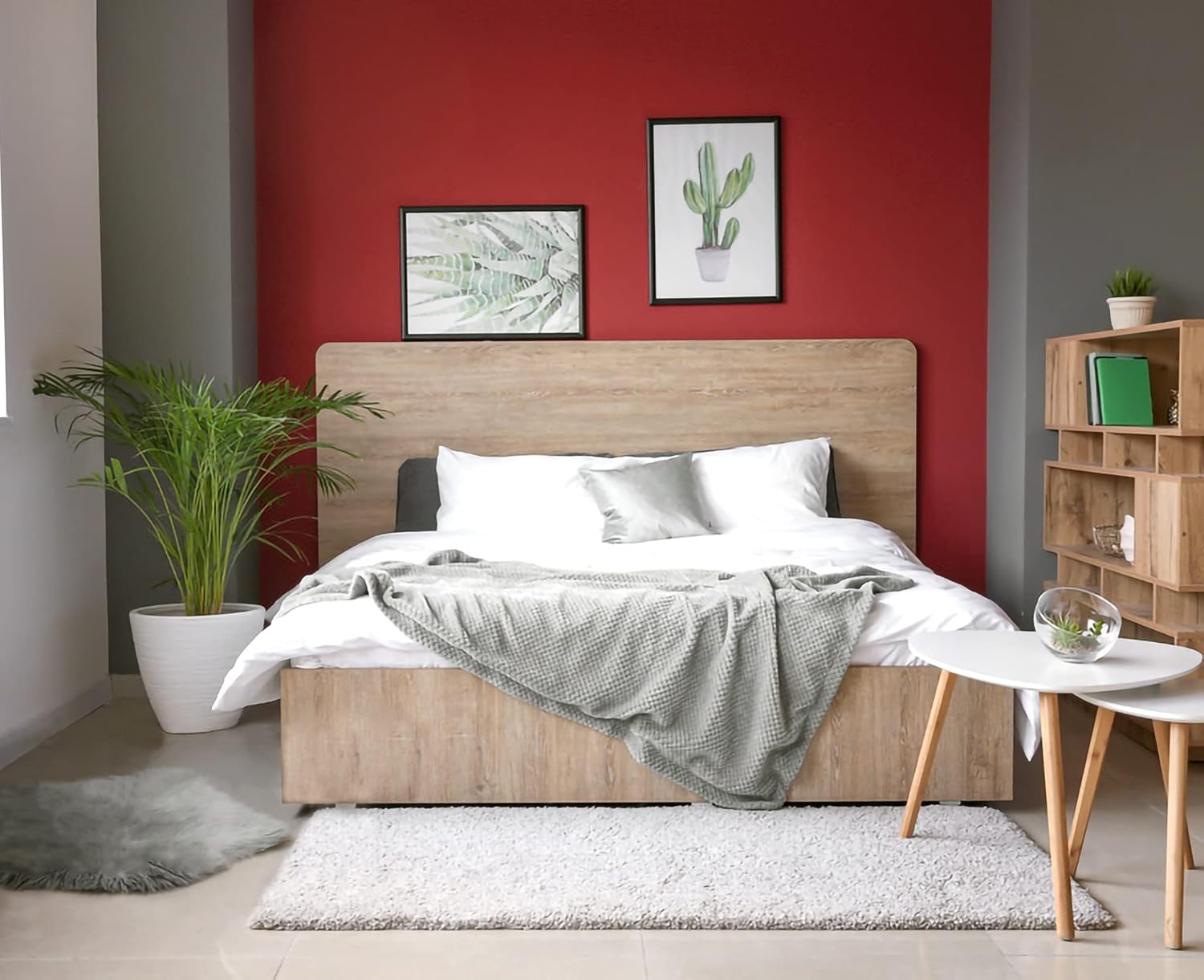 15.7" x 118" Red Peel and Stick Wallpaper for Kitchen Countertops - Self Adhesive Matte Red Contact Paper for Cabinets - Thicken Solid Color Wall Covering