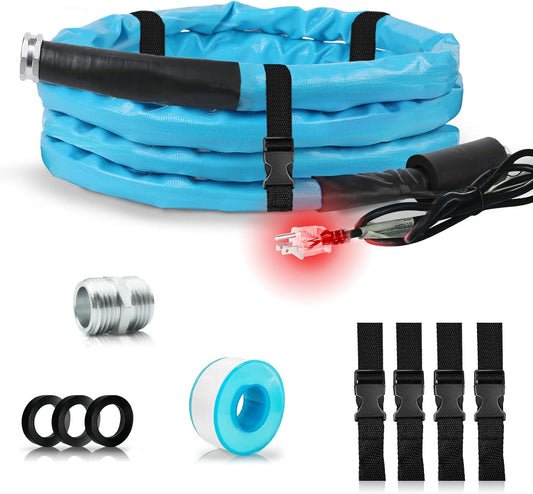 15FT Cupohus Heated Water Hose for RV -45℉, Ideal for RV Campers, Trailers, Kennels - Keeps Water Flowing in Freezing Temps