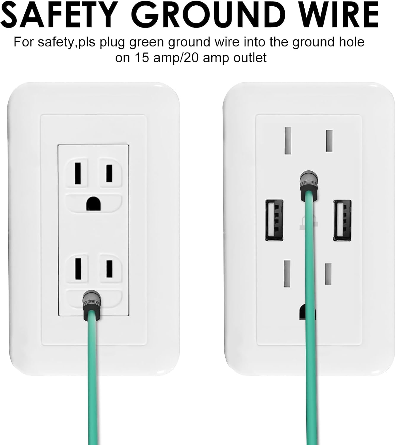 1.5FT Dryer Adapter 4 Prong to 3 Prong 30 Amp with Safety Ground Wire - NEMA 10-30P Male to 14-30R Female Outlet Plug