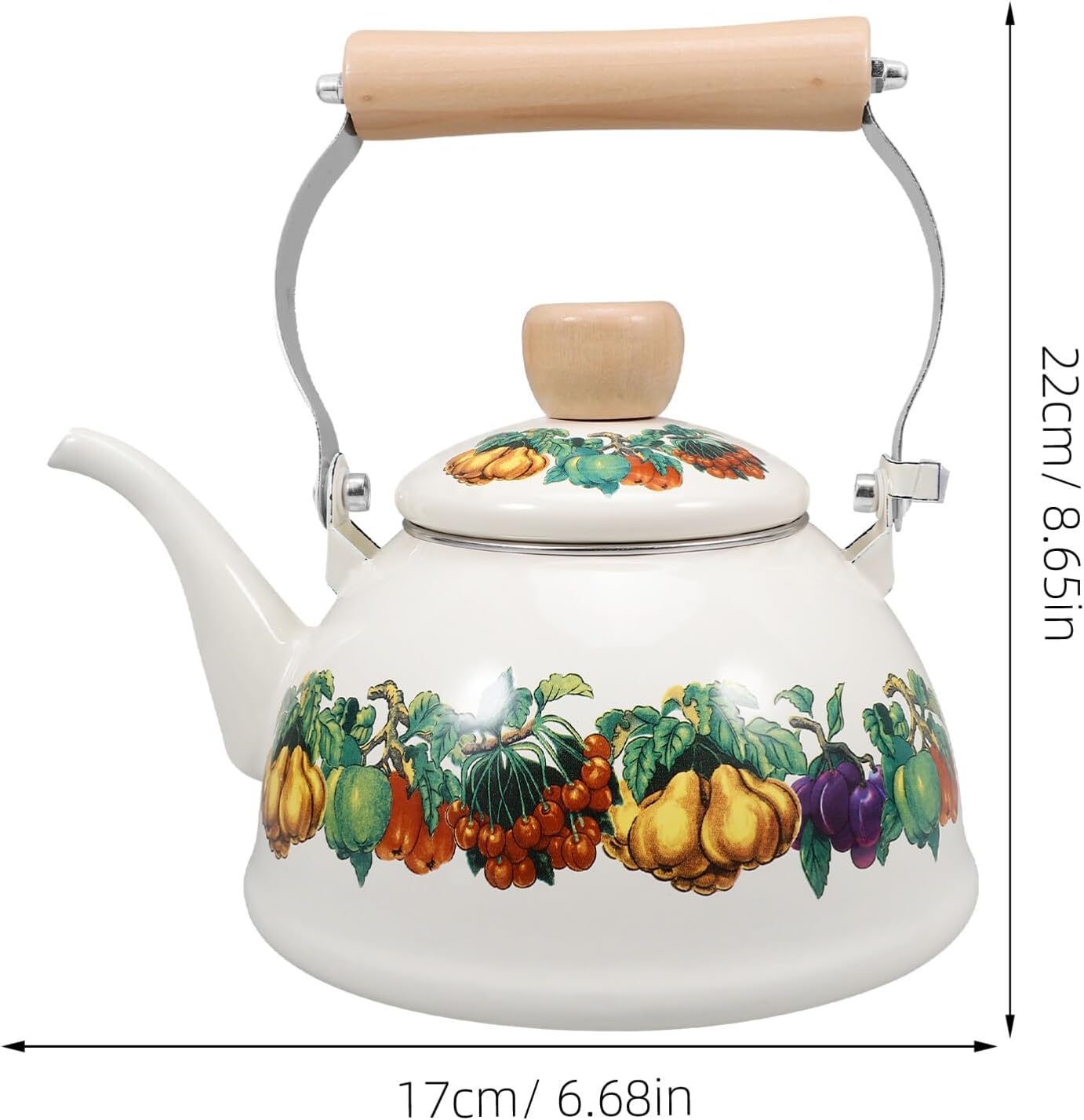 1.5L Enamel Tea Kettle for Home & Camping - Stovetop Coffee Pot with Porcelain Enameled Teakettle