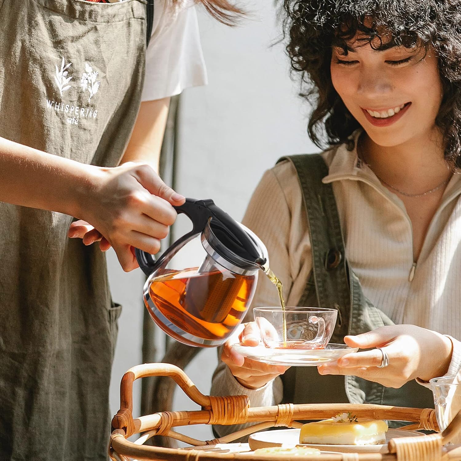 1.5L Glass Teapot with Stainless Steel Infuser for Blooming & Loose Tea - Cabilock