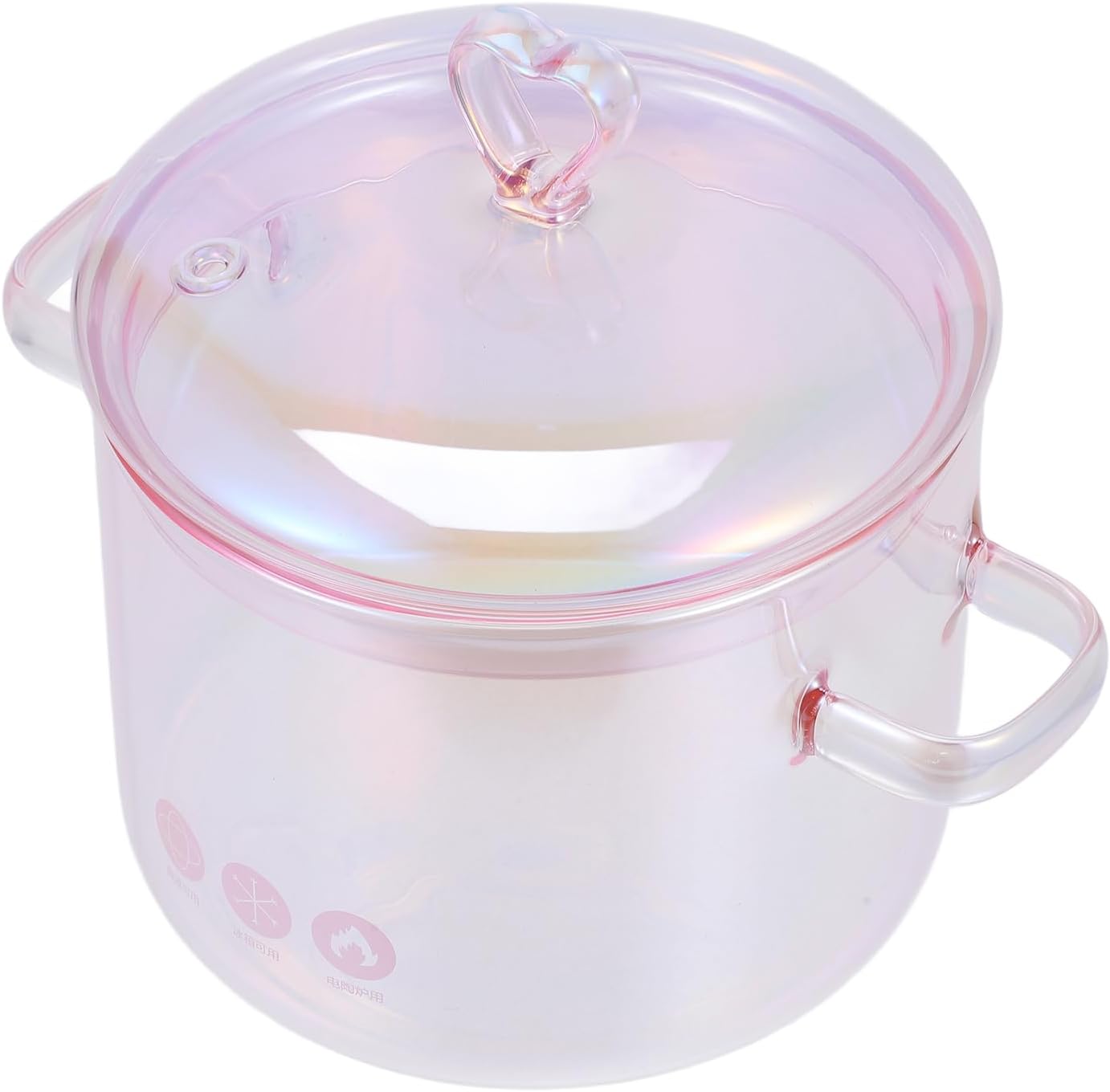 1.5L Handmade Glass Stove Pot with Lid for Cooking Pasta, Soup, and Baby Food - Heat Resistant Cookware by DOITOOL