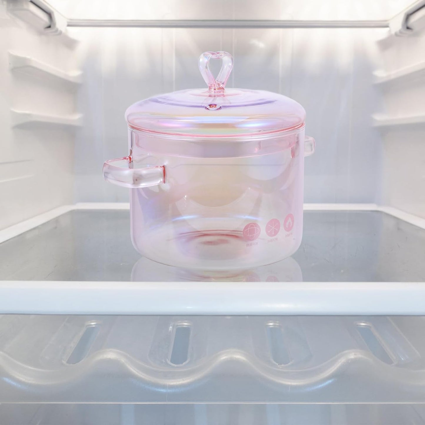 1.5L Handmade Glass Stove Pot with Lid for Cooking Pasta, Soup, and Baby Food - Heat Resistant Cookware by DOITOOL