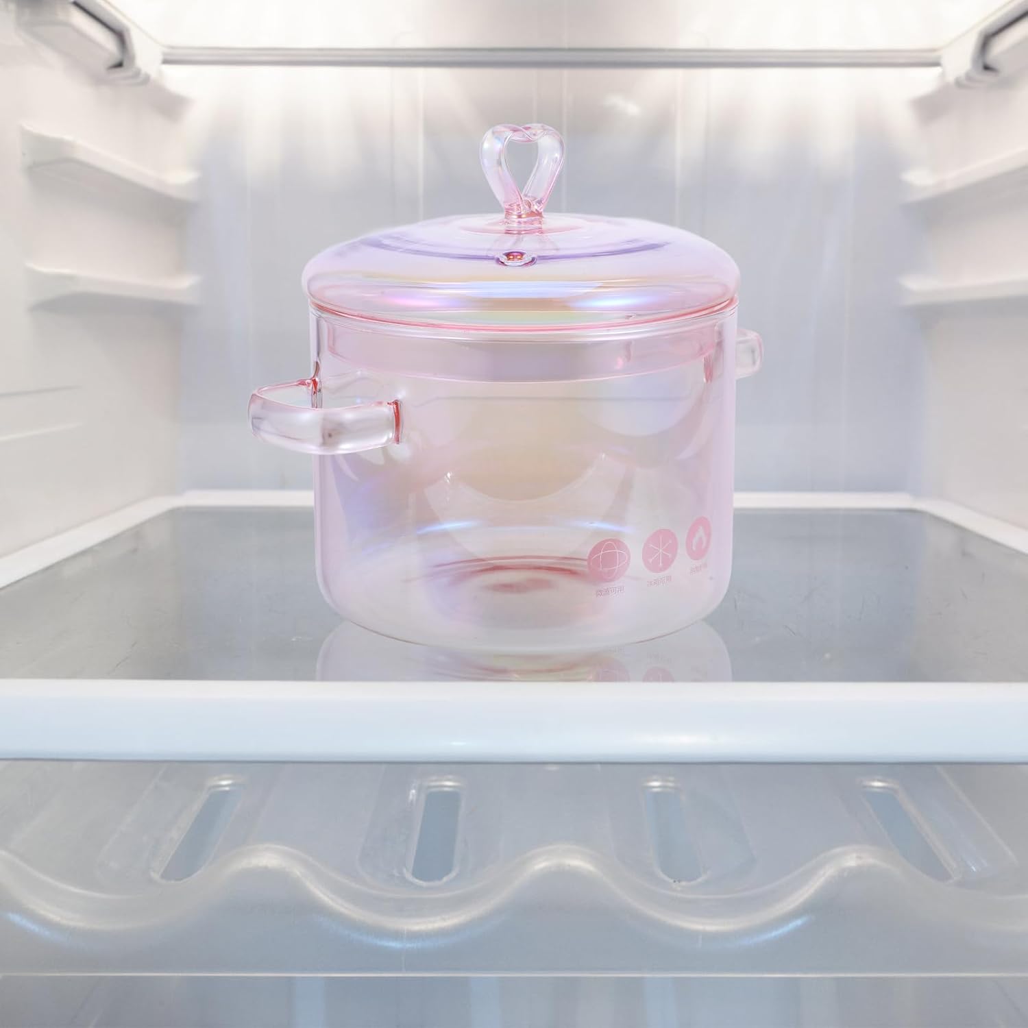 1.5L Handmade Glass Stove Pot with Lid for Cooking Pasta, Soup, and Baby Food - Heat Resistant Cookware by DOITOOL