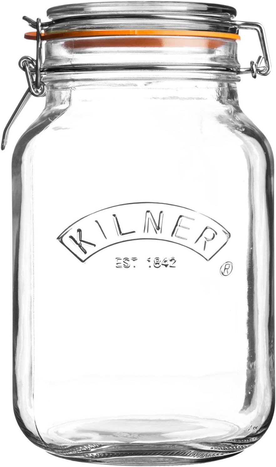 1.5L Kilner Square Glass Jar with Swing Top Lid