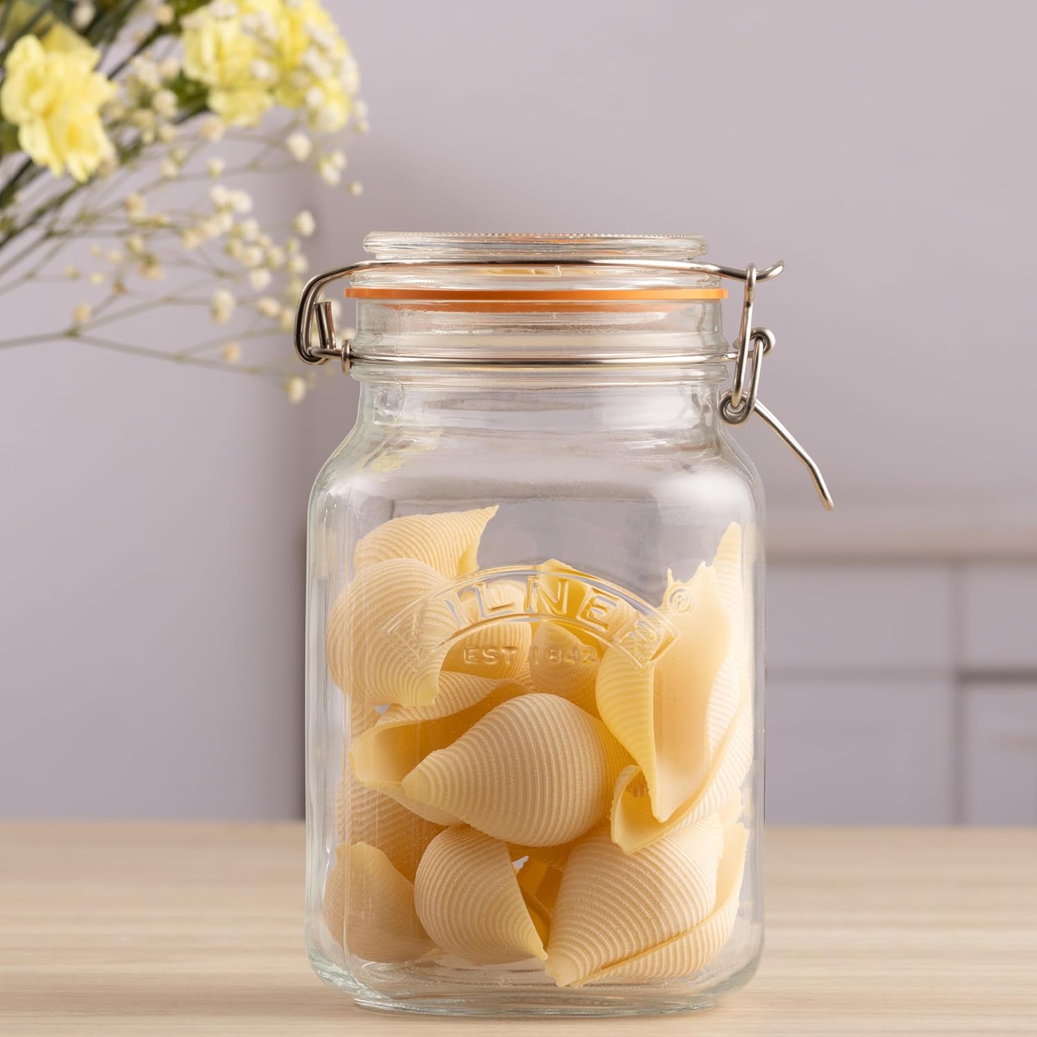 1.5L Kilner Square Glass Jar with Swing Top Lid