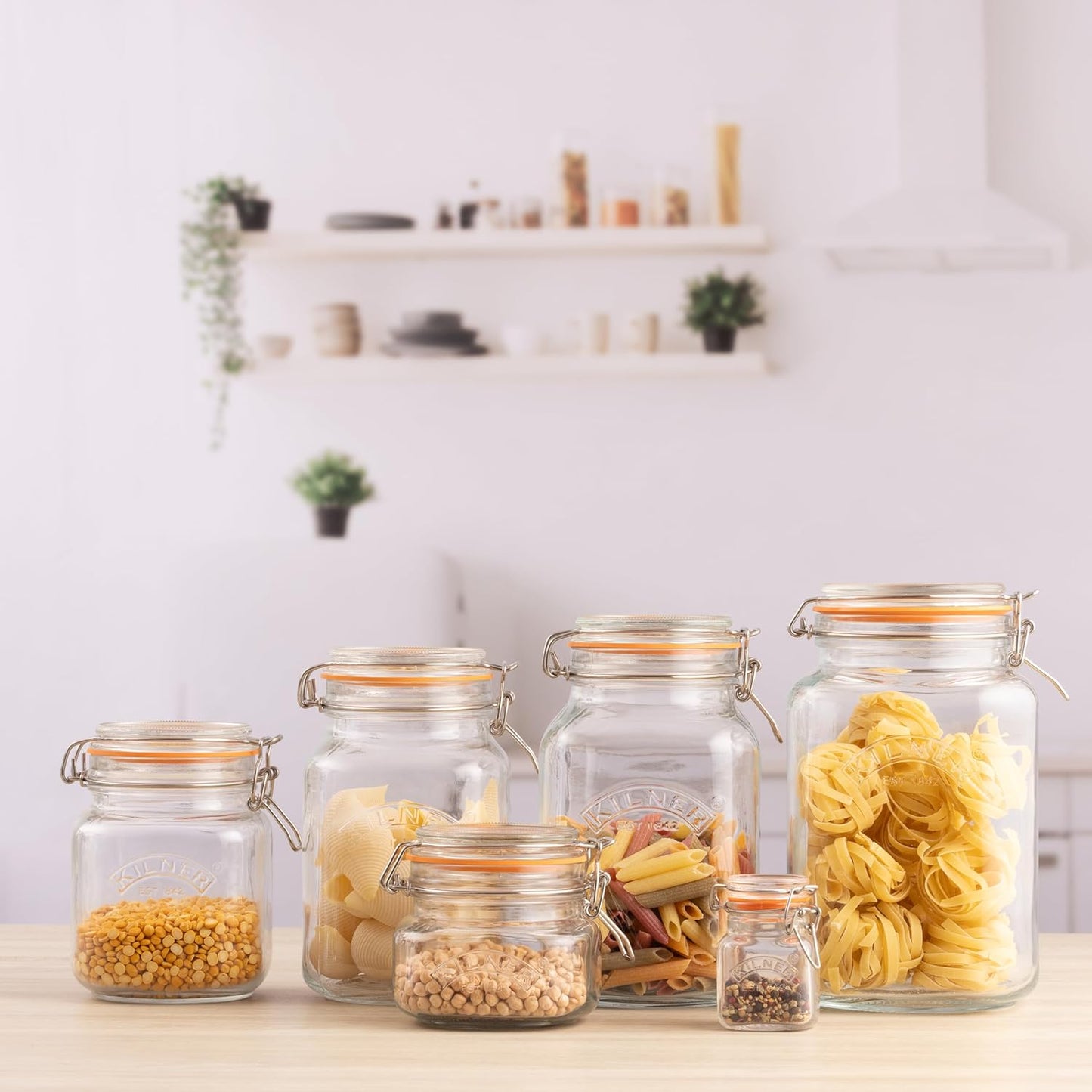 1.5L Kilner Square Glass Jar with Swing Top Lid