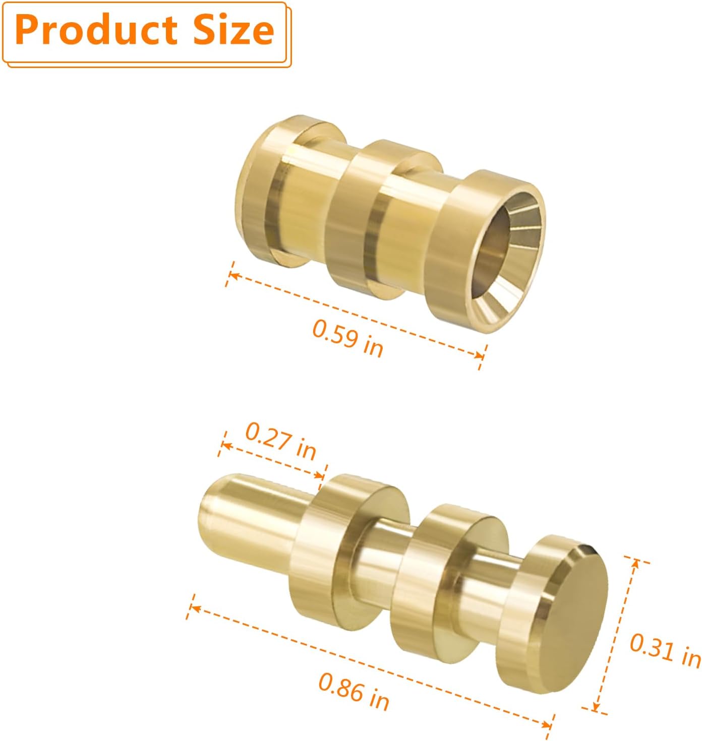 15pcs Brass Table Leaf Dowel Pins for Table Bolt Sleeve Connectors - Drawer Cabinet Buckle Extension Tables Hardware