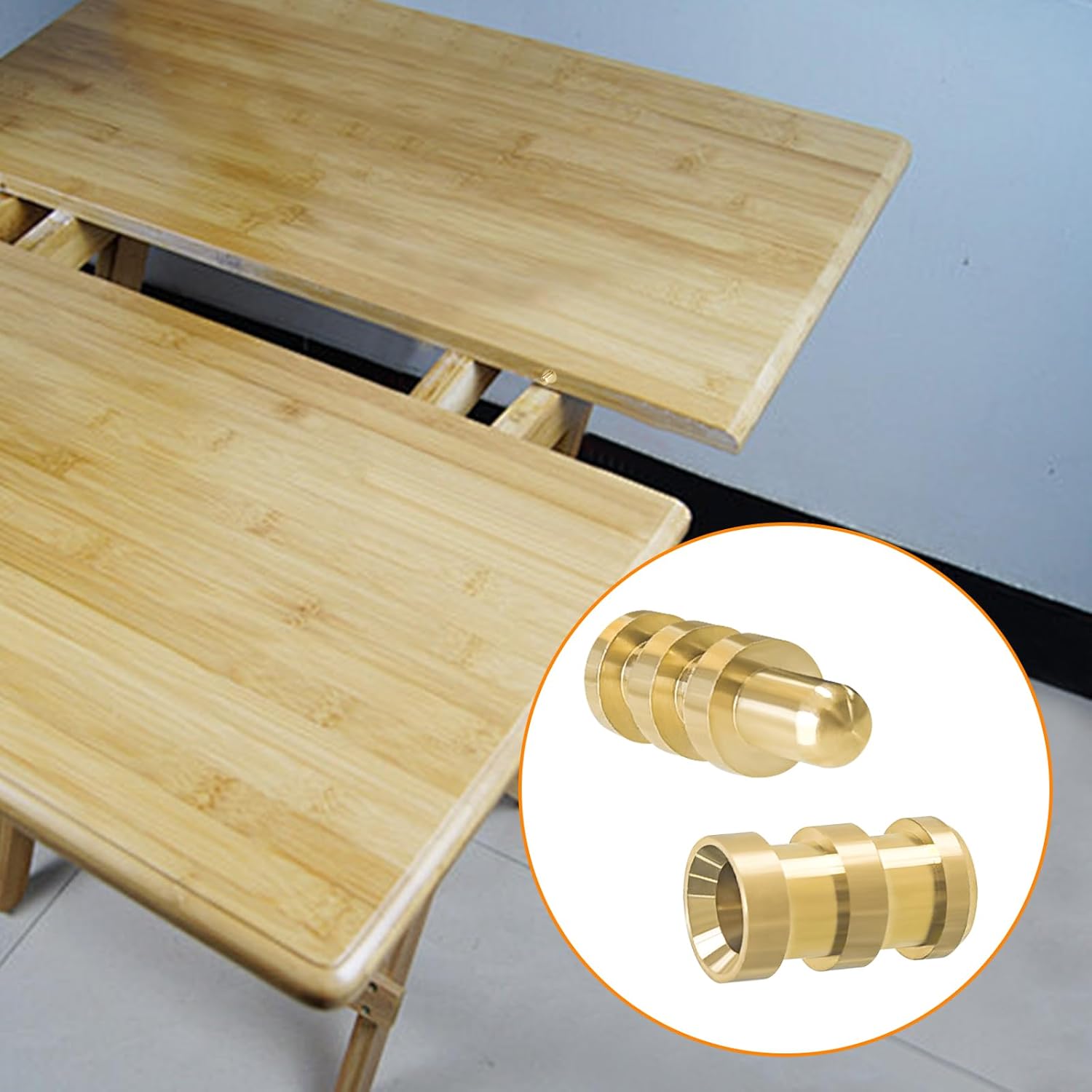 15pcs Brass Table Leaf Dowel Pins for Table Bolt Sleeve Connectors - Drawer Cabinet Buckle Extension Tables Hardware