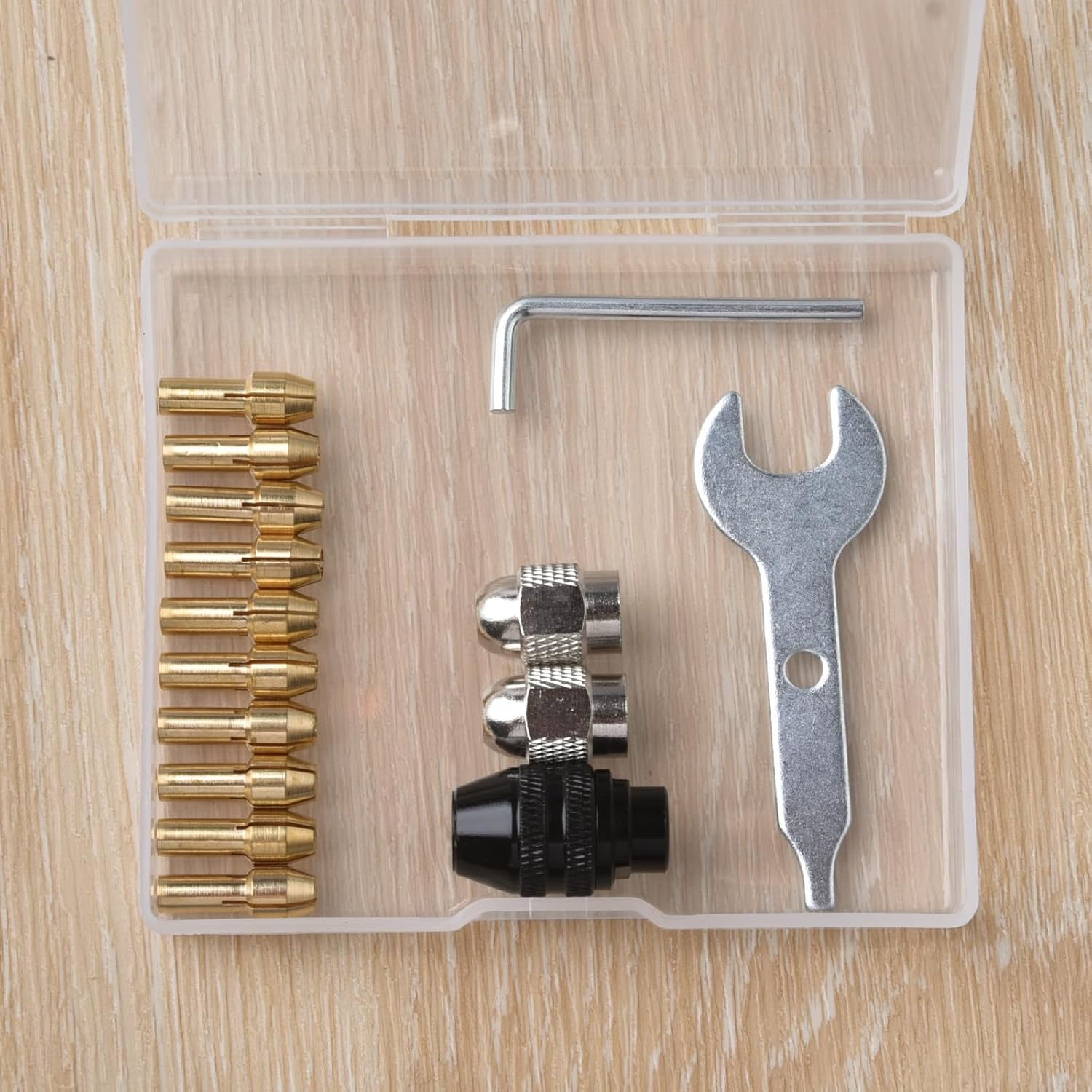 15PCS FOTYBEI Drill Chuck Collet Set for Dremel, 0.8-3.2mm Shank Replacement Kit with Keyless Quick Change Chuck Accessory