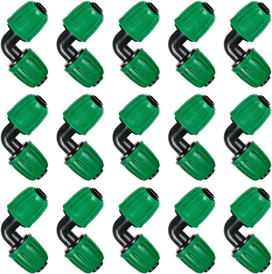 15PCS FULAIERGD 1/2" Tubing Elbow Connectors for Pond Irrigation - Barbed Nuts, 1/2" ID x 0.6-0.63" OD