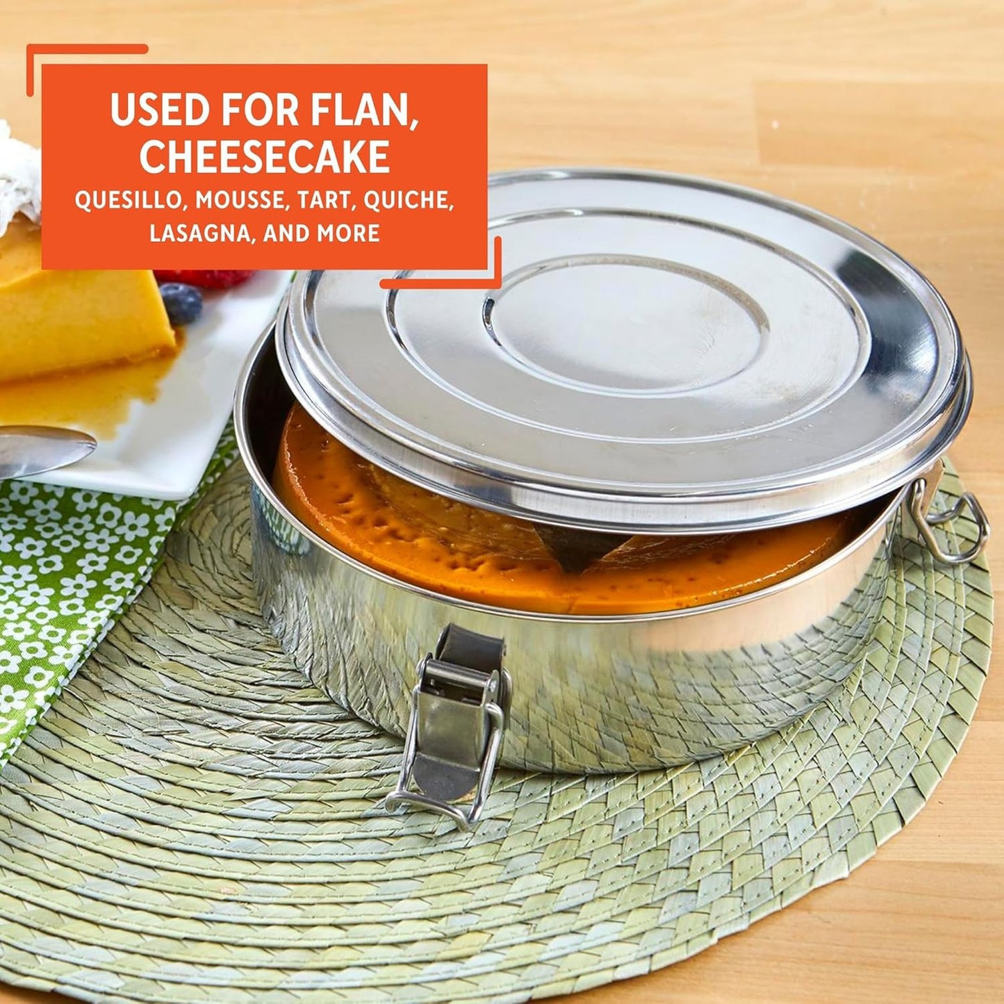 1.5Qt Silver Imusa Flan Mold - High-Quality Kitchen Tool for Flan Making