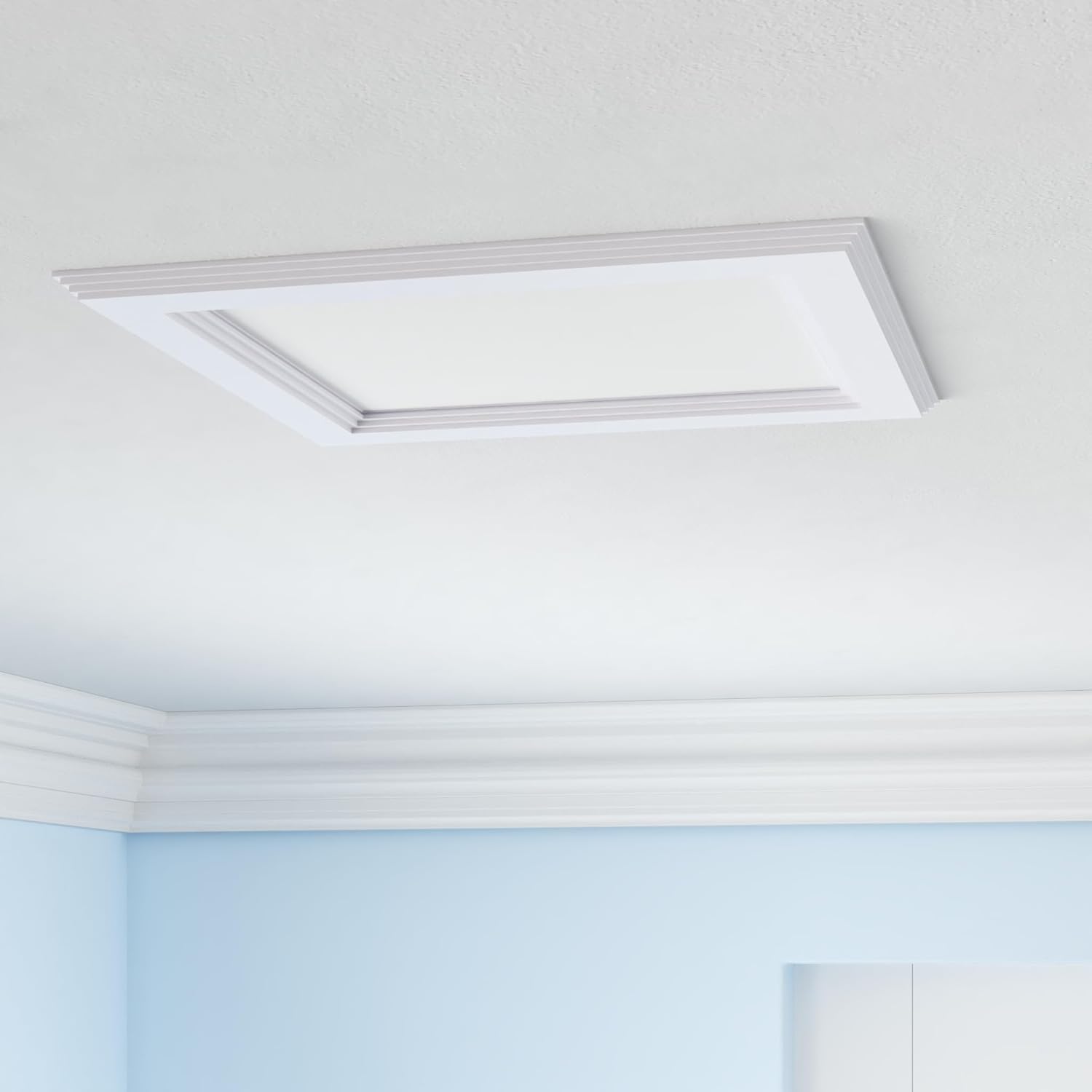 15W Square LED Recessed Ceiling Light with Open Trim - Cool White (6000K), 1400 Lumens, OD 9.84", ID 8.66" - 1 Pack