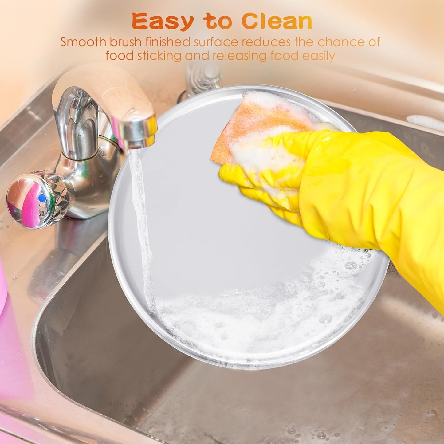 16 Inch Aluminum Pizza Pan Set for Baking in Home Kitchen or Restaurant - 12 Piece Rust-Free Pizza & Cake Tray Bulk Pack, Easy to Clean