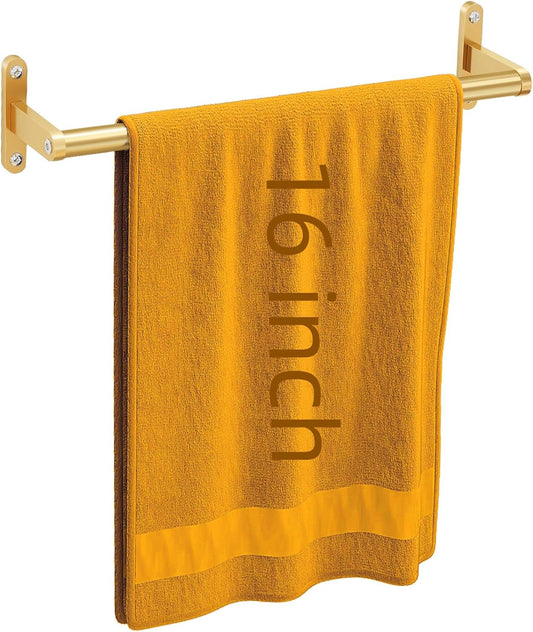 16 Inch Gold Stainless Steel Towel Bar for Bathroom Wall - Heavy Duty Single Rod Holder by KLJKPA
