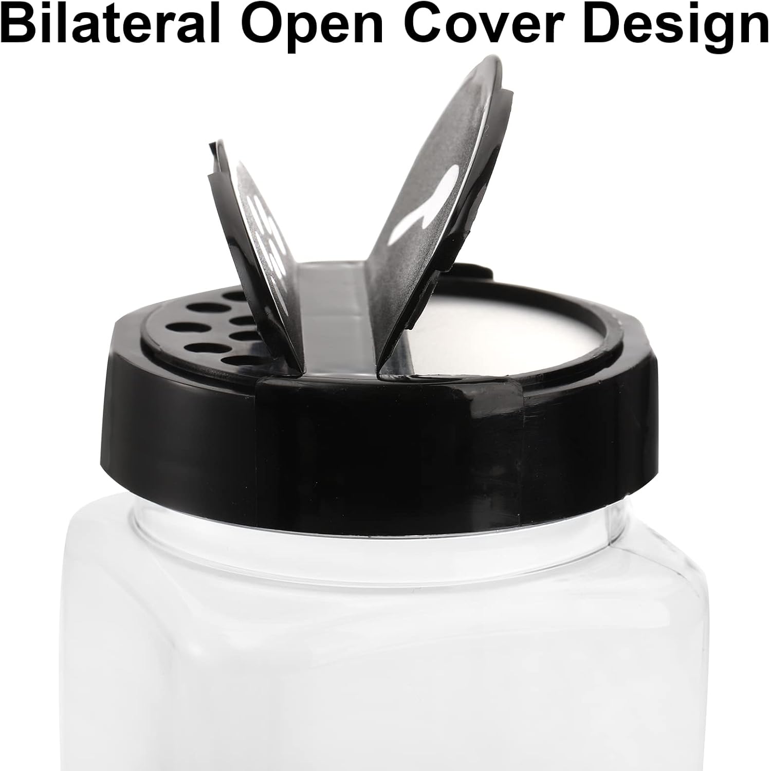 16 Pack 21 Oz Plastic Spice Jars with Shaker/Pourer Lids - Square Empty Seasoning Containers for Dry Food, Condiments, Herbs