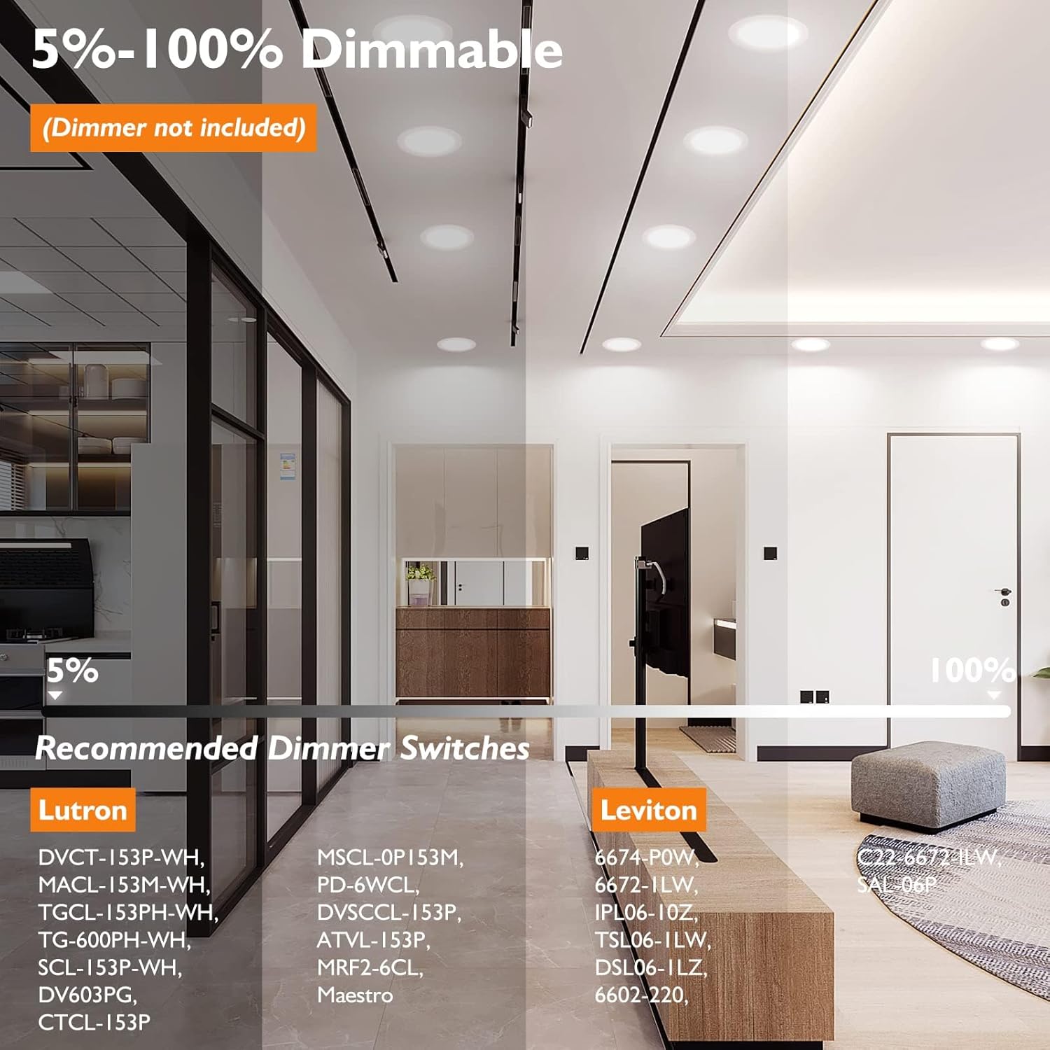 16-Pack BesLowe 6-Inch Ultra-Thin LED Recessed Ceiling Lights with Junction Box - 12W 150W Eqv, 5CCT Options, 1200LM Dimmable Downlights for Kitchen Hallway Dining Room