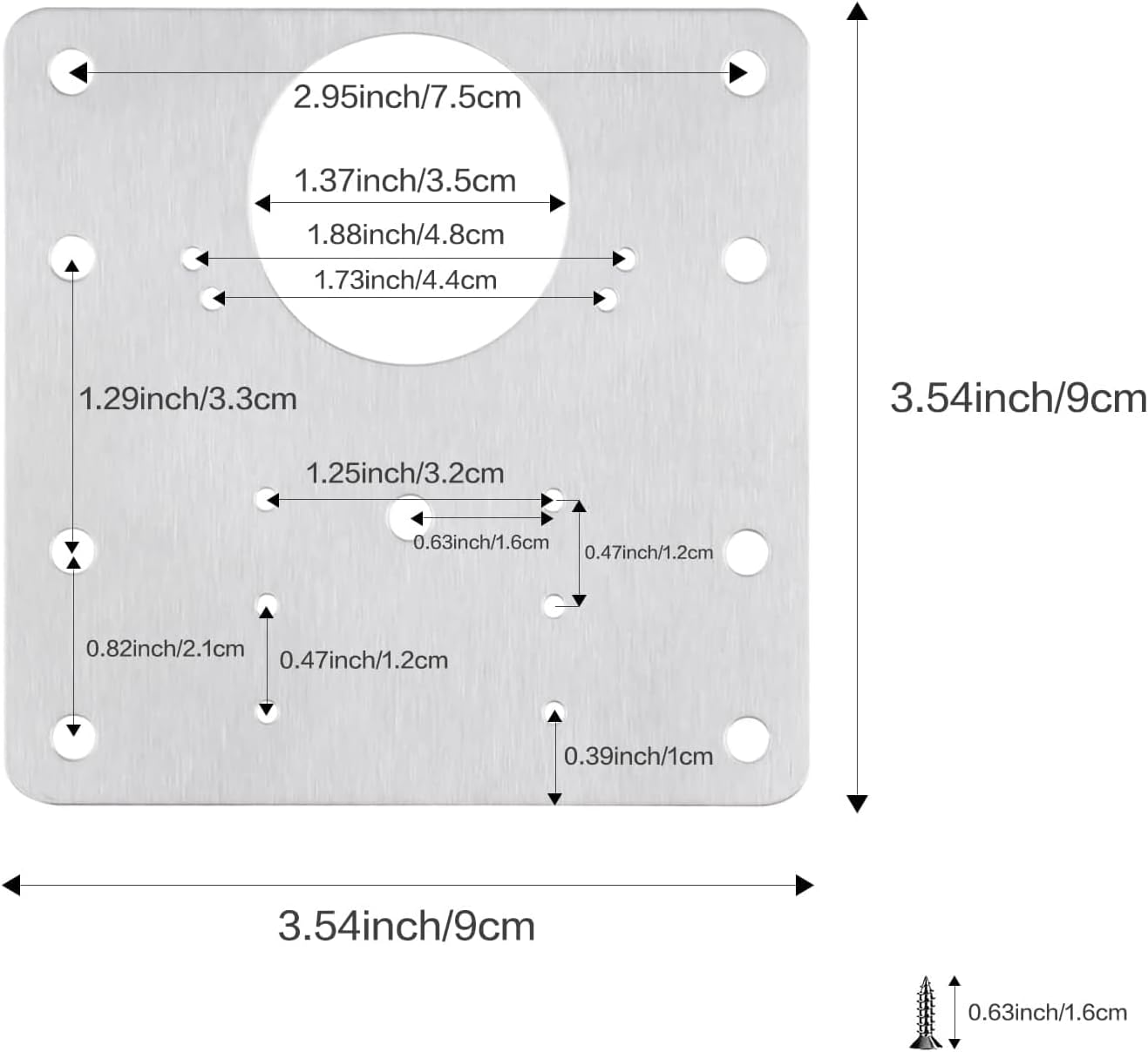16 Pack Stainless Steel Cabinet Hinge Repair Plate Kit with Mounting Screws - Protect Wooden Kitchen Cabinet Door with Hinge Repair Brackets