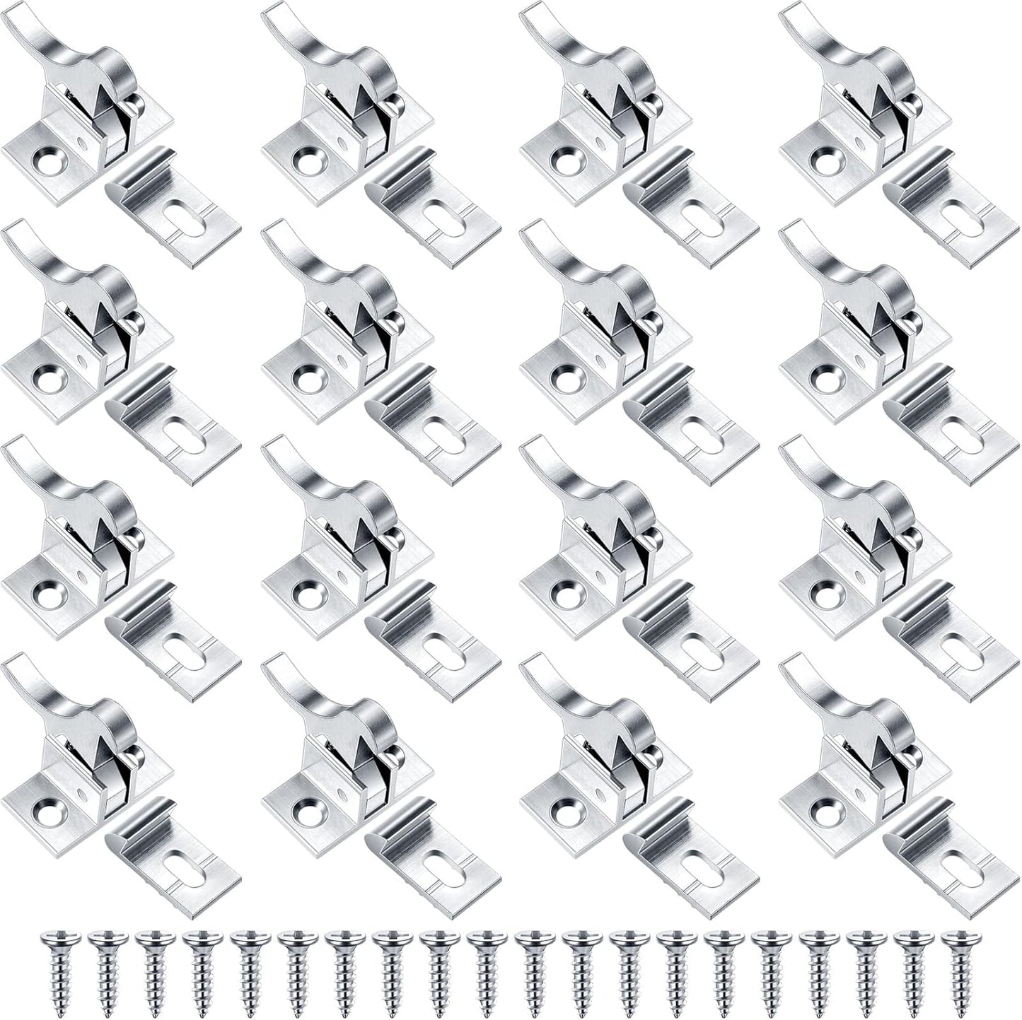 16 Pcs Brass Heavy Duty Cabinet Door Latch with Mounting Screws for Bedroom Bathroom Window Catch