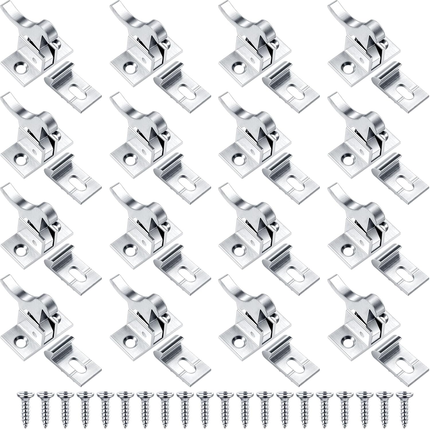 16 Pcs Brass Heavy Duty Cabinet Door Latch with Mounting Screws for Bedroom Bathroom Window Catch