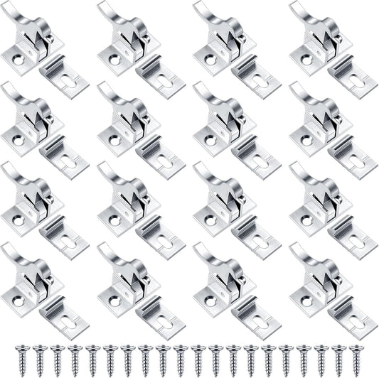 16 Pcs Brass Heavy Duty Cabinet Door Latch with Mounting Screws for Bedroom Bathroom Window Catch