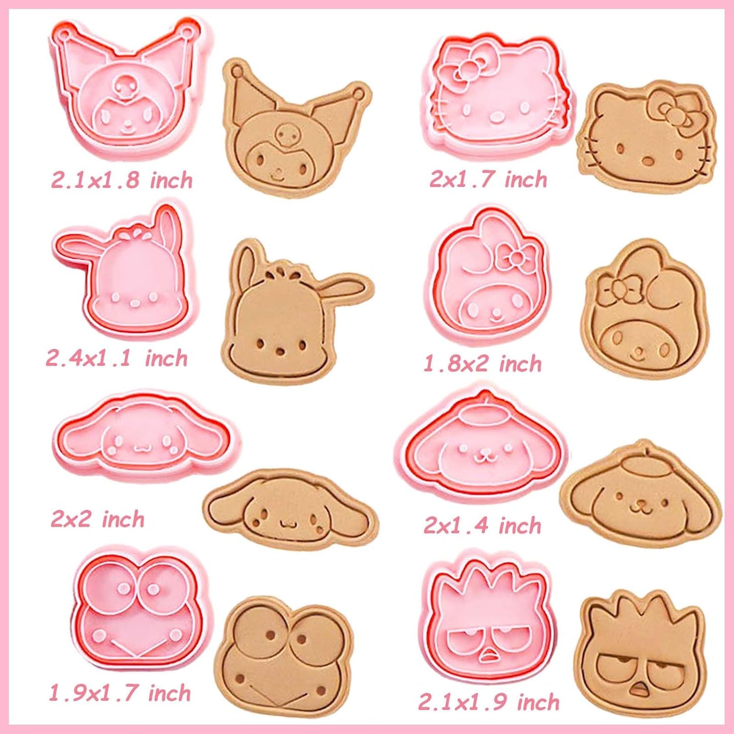 16-Piece Cute Cartoon Cookie Cutter Set for Kids - Mini Plastic Cutters and Stamps for Sandwiches, Fruit, and Pastries - Kawaii Baking Supplies